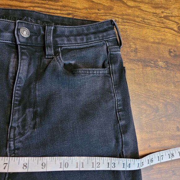 American Eagle Jeans 6 R 360 Next Level Stretch Super Hi Rise Jegging Black - Picture 7 of 11